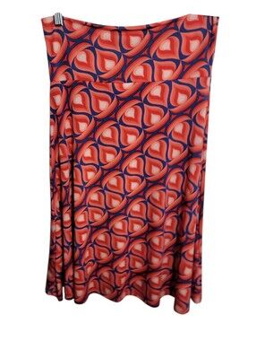 Lularoe geometric print A line banded waist skirt women's size small stretch